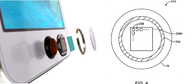 9月6日Apple专利截图，对比 Touch ID 设计